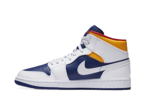 Кросівки та взуття Jordan Air Jordan 1 Mid "White Deep Royal Blue" темно-синій | 554724-131