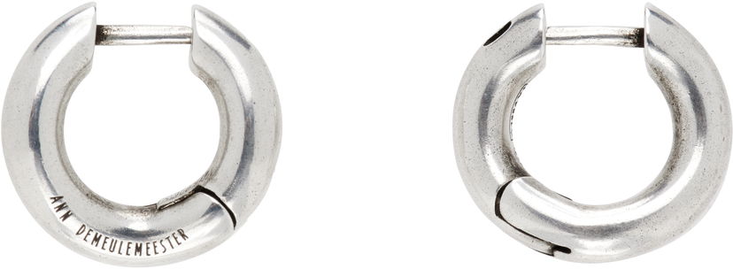 Сережки Ann Demeulemeester Ann Demeulemeester Mariela Anatomic Silver Loop Earrings Металік | 2520-W-JE07-JW020-070