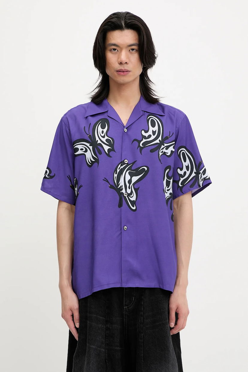 Сорочка Needles Needles x Kae Tanaka S/S One-Up Relaxed Fit Shirt Фіолетовий | QV432