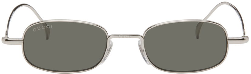 Сонцезахисні окуляри Gucci Gucci Silver Rectangular Sunglasses Зелений | GG1648S-008