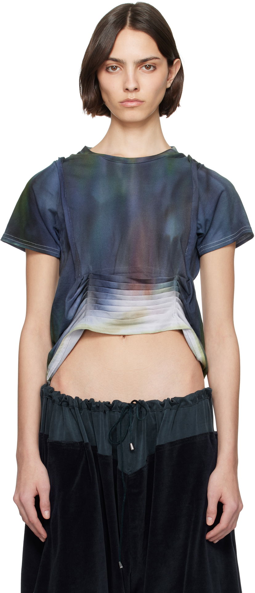 Кроп-топи Collina Strada Collina Strada Hazel Tie-Dye Cropped T-Shirt Синій | XX3059