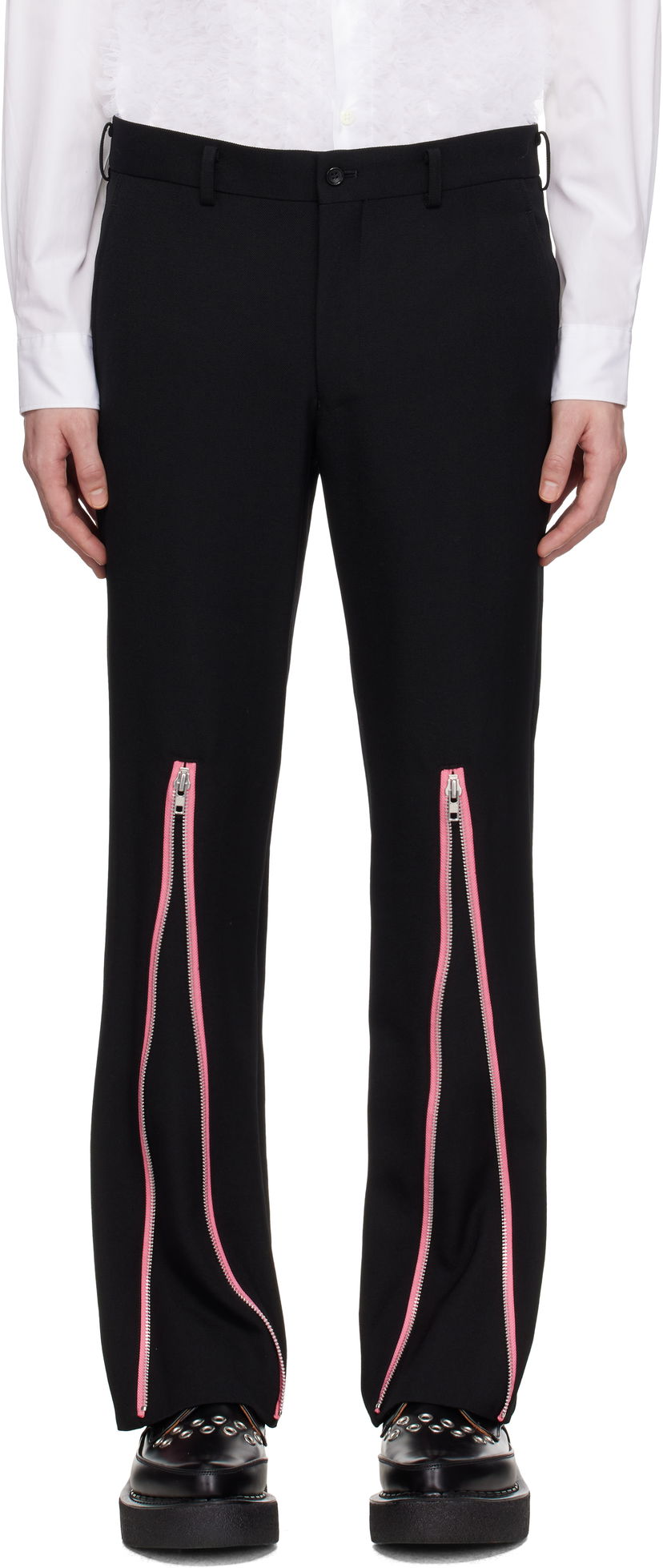 Штани Comme des Garçons Homme Plus Gabardine Zip Trousers чорний | PO-P048-051