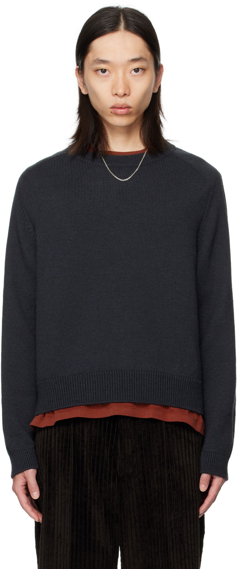 Cветр OUR LEGACY OUR LEGACY True Roundneck Sweater темно-синій | M4253TO