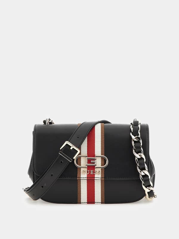 Сумочка GUESS Nelka Front-Stripe Mini Crossbody чорний | HWVG9307200