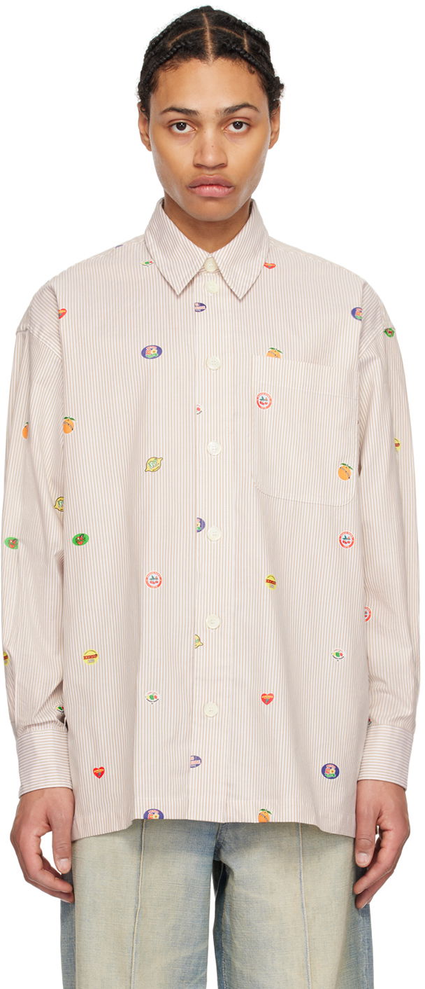 Сорочка KENZO Paris Fruit Stickers Shirt бежевий | FE55CH5079A1