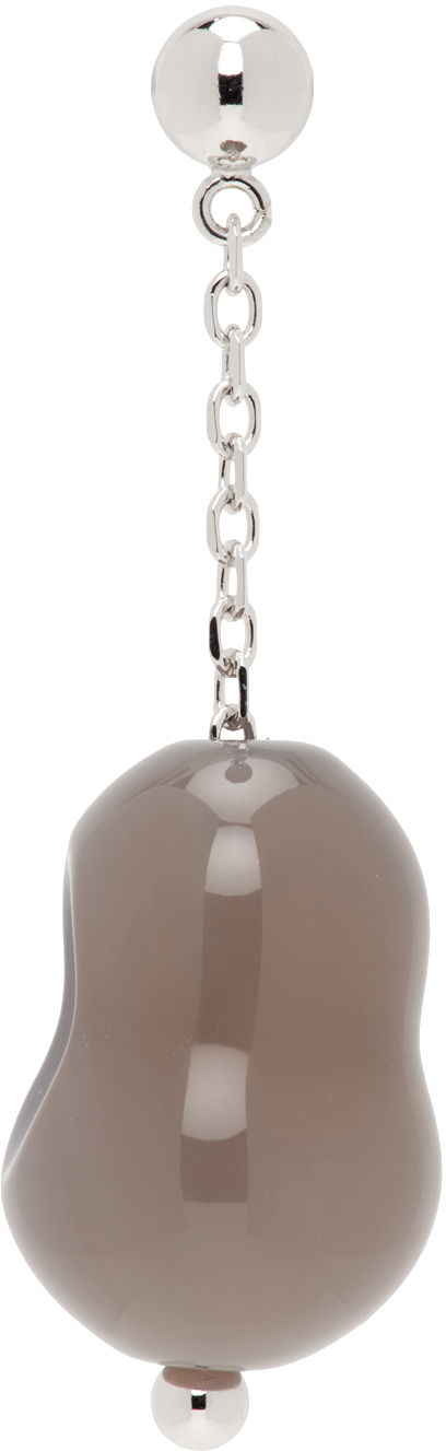 Сережки LEMAIRE LEMAIRE Carved Stone Single Earring Сірий | JW0066 LO0047