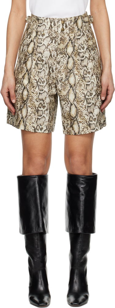 Шорти ISABEL MARANT Isabel Marant Felize Printed Leather Shorts бежевий | SH0213FA-C1C01I, 0