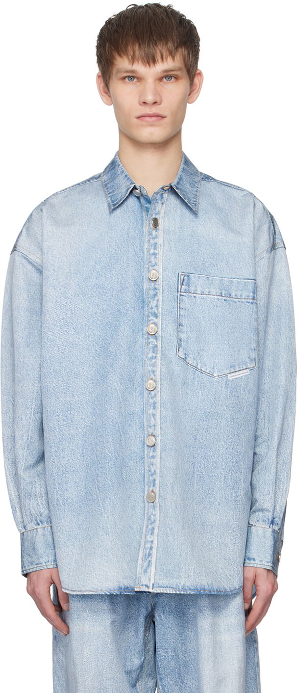 Сорочка Alexander Wang Printed Shirt Синій | UWC1241675