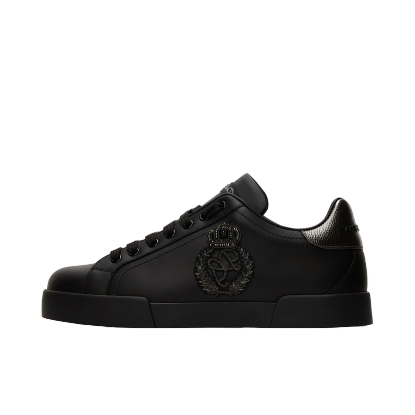 Кросівки та взуття Dolce & Gabbana Black Portofino Sneakers чорний | CS1761AH164