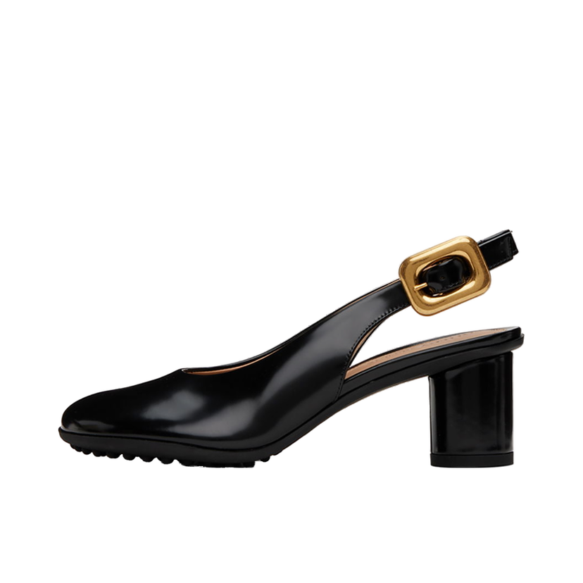 Кросівки та взуття Bottega Veneta Leather Slingback Pumps with Buckle чорний | 778535 V2LR0
