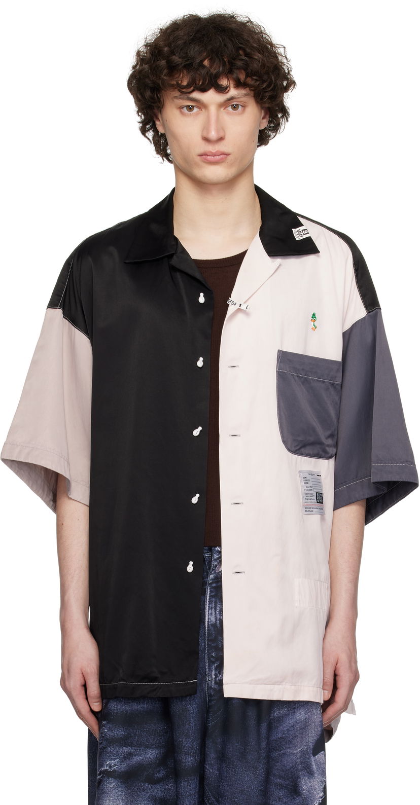Сорочка Maison MIHARA YASUHIRO MIHARA YASUHIRO Crazy Pattern Short-Sleeve Shirt чорний | J14SH185