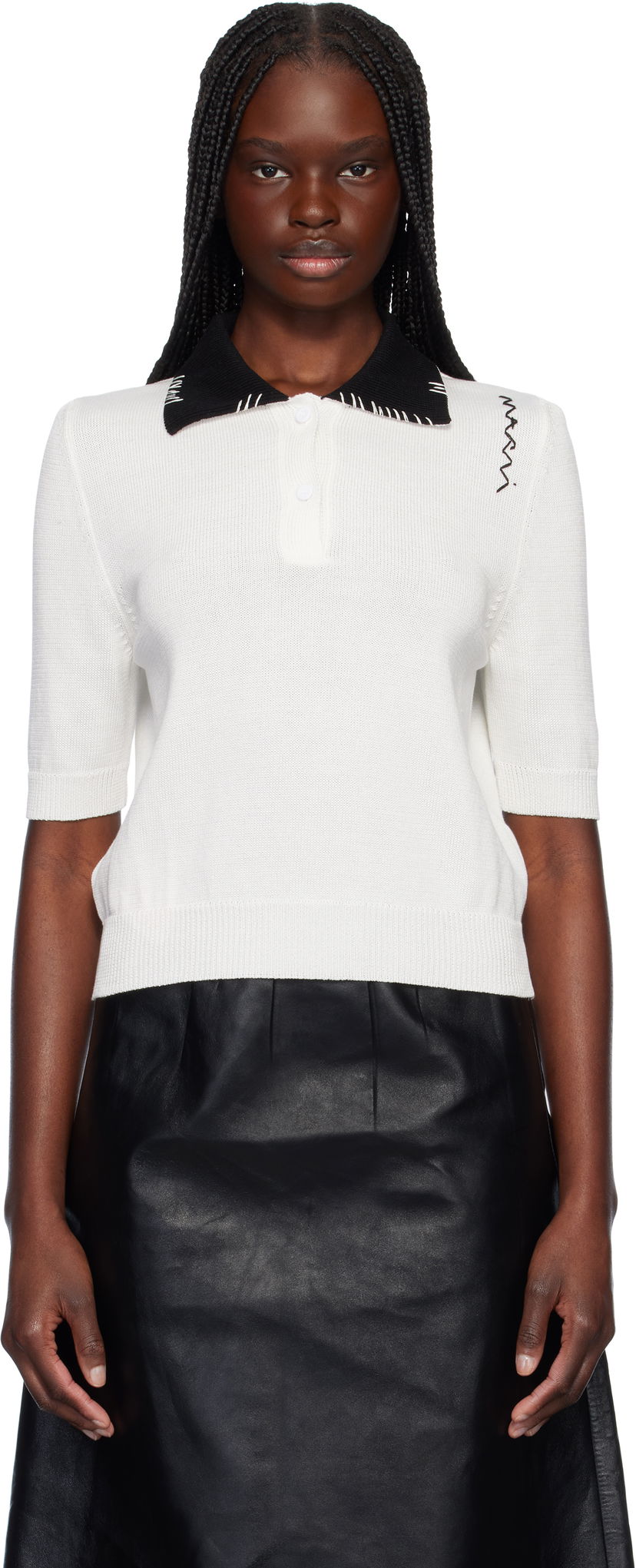 Сорочка поло Marni Marni Cotton Polo білий | POMD0049EQ UFCN54