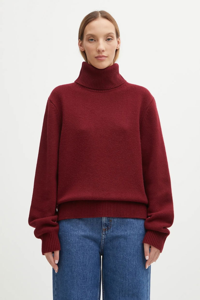 Cветр Anine Bing Idra Wool Turtleneck Sweater Бордовий | A.09.11270