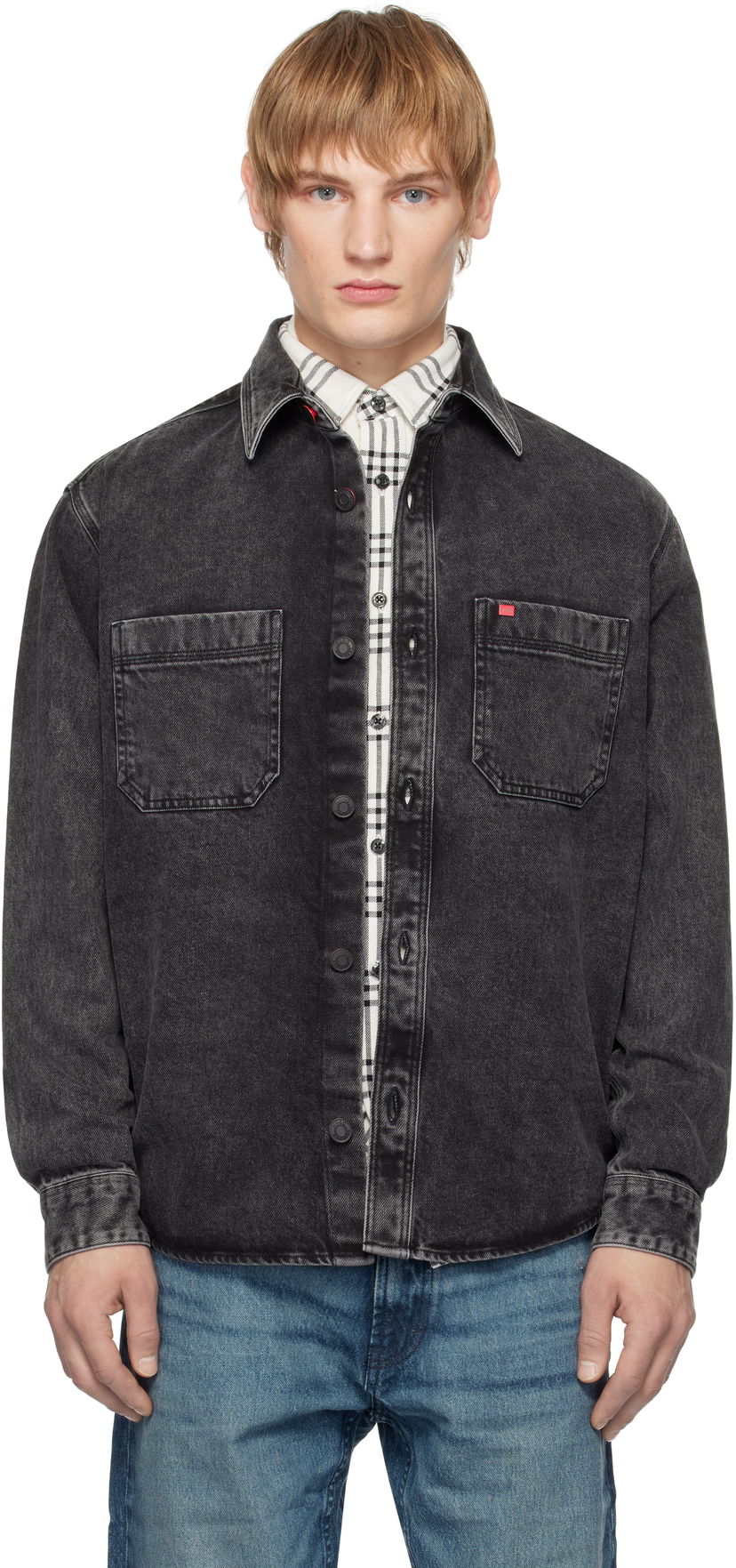 Сорочка BOSS Faded Denim Shirt чорний | 50534220