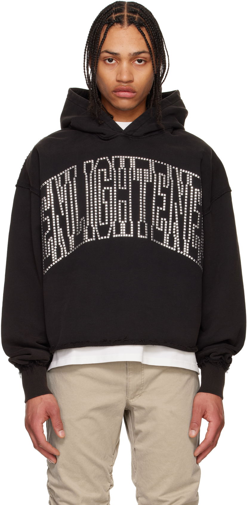 Світшоти MISBHV MISBHV 'Enlighted' Cropped Hoodie чорний | 250M215