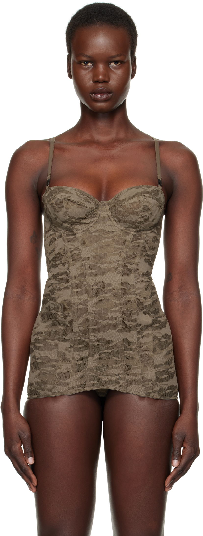 Боді Diesel Camo Lace Slip Corset Зелений | A15609 0LKBX