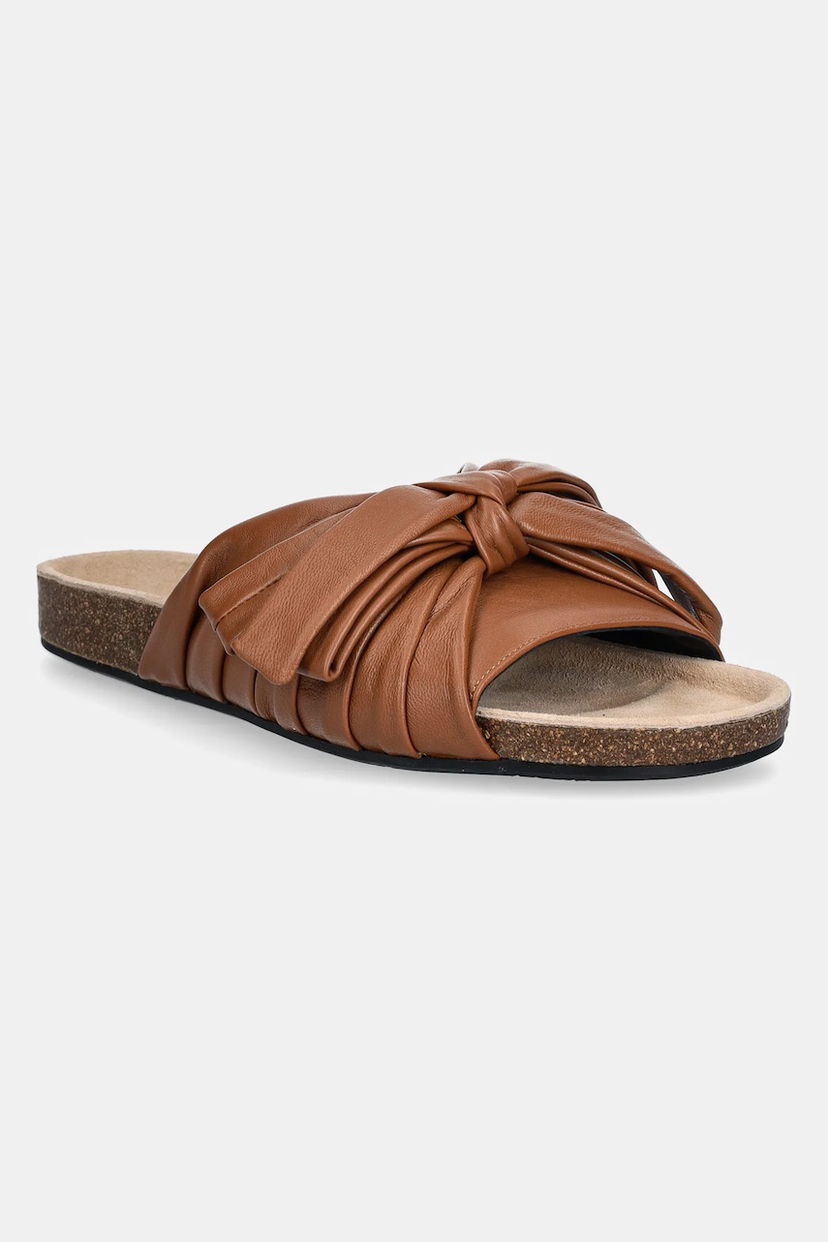 Кросівки та взуття JW Anderson JW Anderson Knotted Leather Slides Коричневий | SN0096.LA0161.640