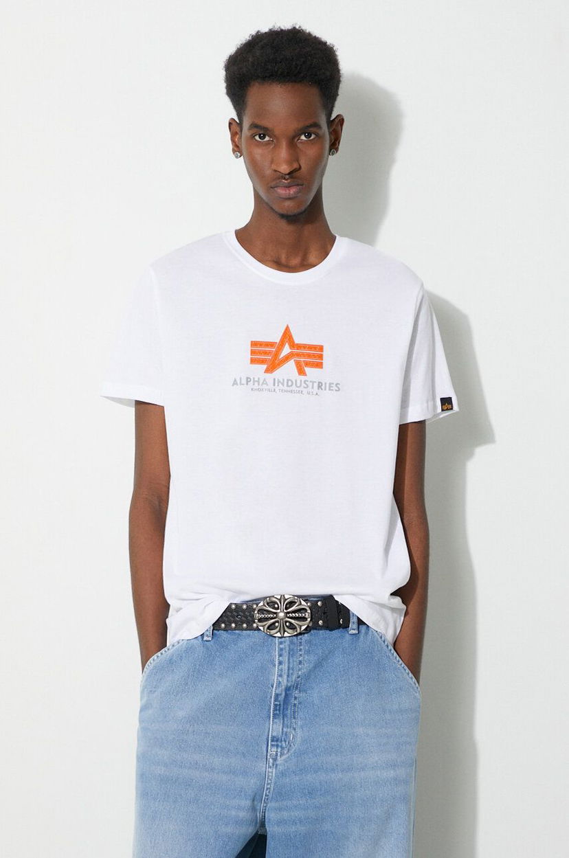 Футболка Alpha Industries T-Shirt With Print білий | 100501RB