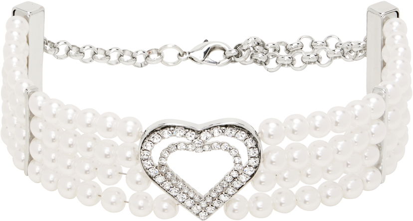 Браслет Blumarine Blumarine Faux-Pearl Heart Choker білий | P522W329A