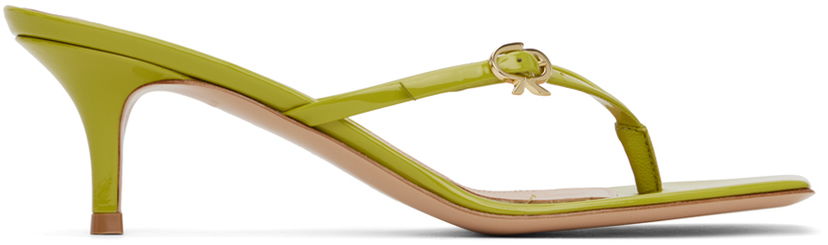Аксесуари Gianvito Rossi Gianvito Rossi Ribbon Thong Heeled Sandals Зелений | G15320.55RIC.VER