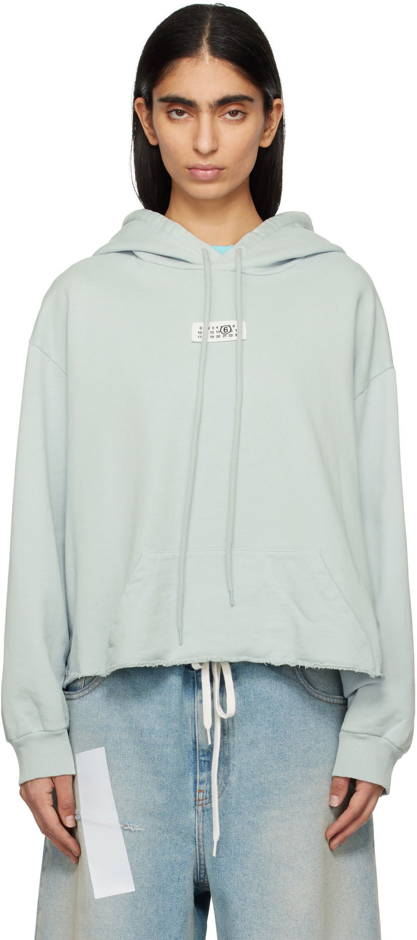 Світшоти Maison Margiela MM6 Maison Margiela Raw Hem Logo Hoodie Зелений | S52GU0235 M25012