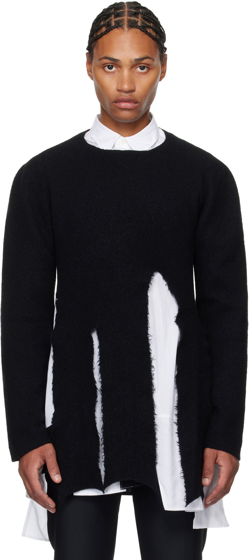 Cветр Comme des Garçons Crewneck Wool Sweater чорний | PN-N008-051