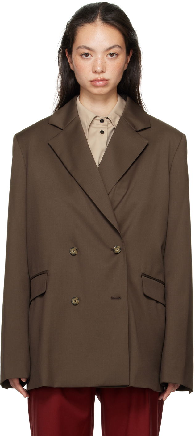 Куртка Loulou de Saison Loulou de Saison Donau Double-Breasted Blazer Коричневий | DONAU