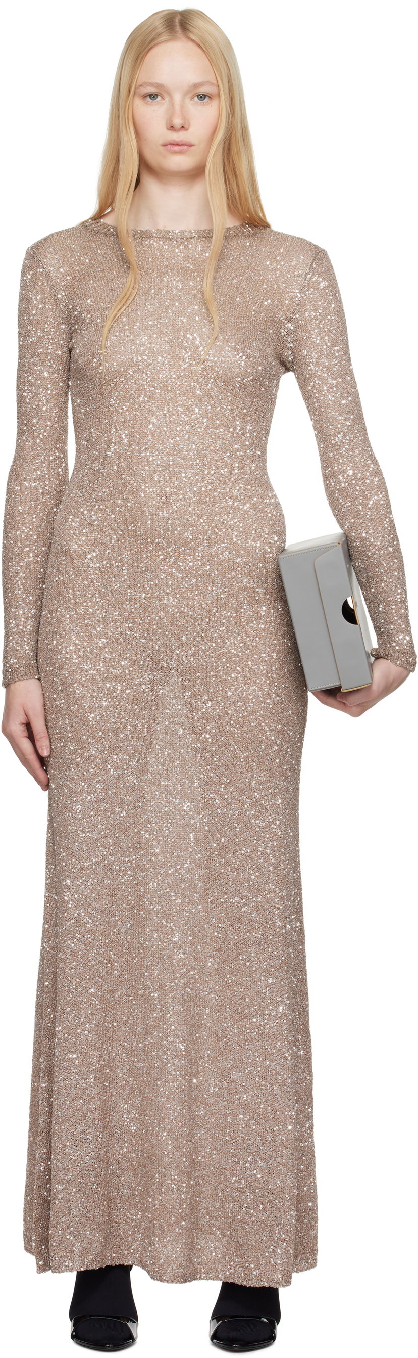 плаття Balenciaga Balenciaga Sequin Maxi Dress бежевий | 818990 T7196
