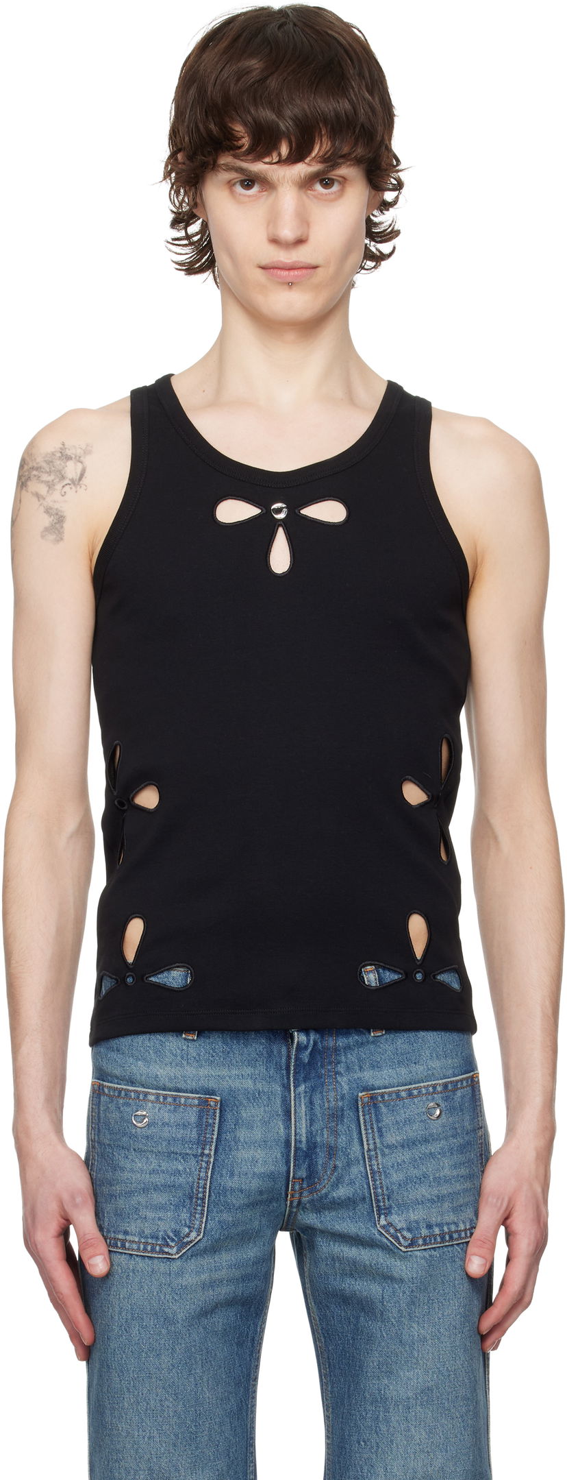 Безрукавка Coperni Coperni Petal Embroidered Tank Top чорний | COPJS123F5012MEN