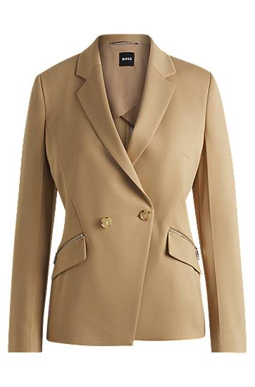 Куртка BOSS Slim Fit Blazer with Zipped Pockets бежевий | 50530885