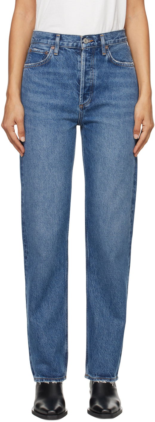 Джинси AGOLDE High Rise Straight Jeans Синій | A154D-1535