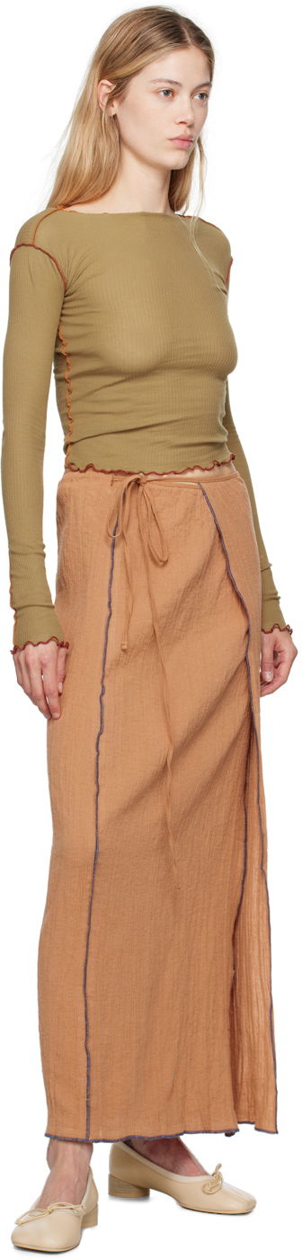 Спідниця Baserange Maxi Skirt with Front Slits бежевий | SKSKW-CL-AU24, 3