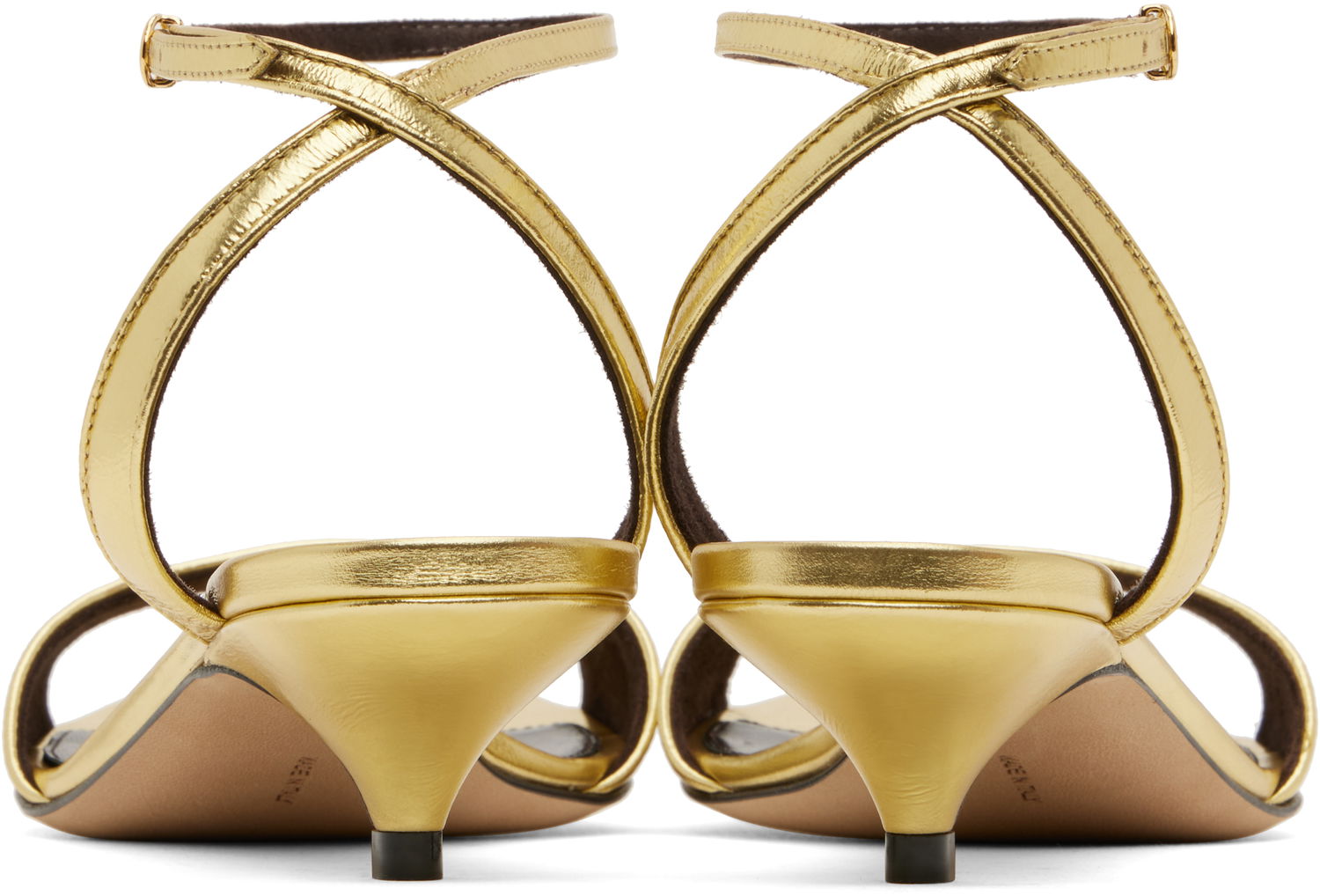 Аксесуари The Row The Row Vika Ankle Strap Kitten Heel Sandals Металік | F1583-M39, 1