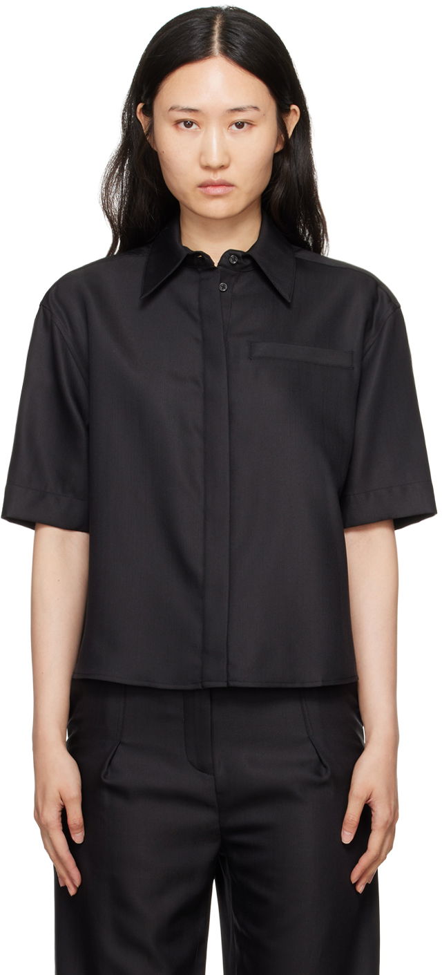 Сорочка Loulou de Saison Loulou de Saison Idana Short Sleeve Shirt чорний | IDANA