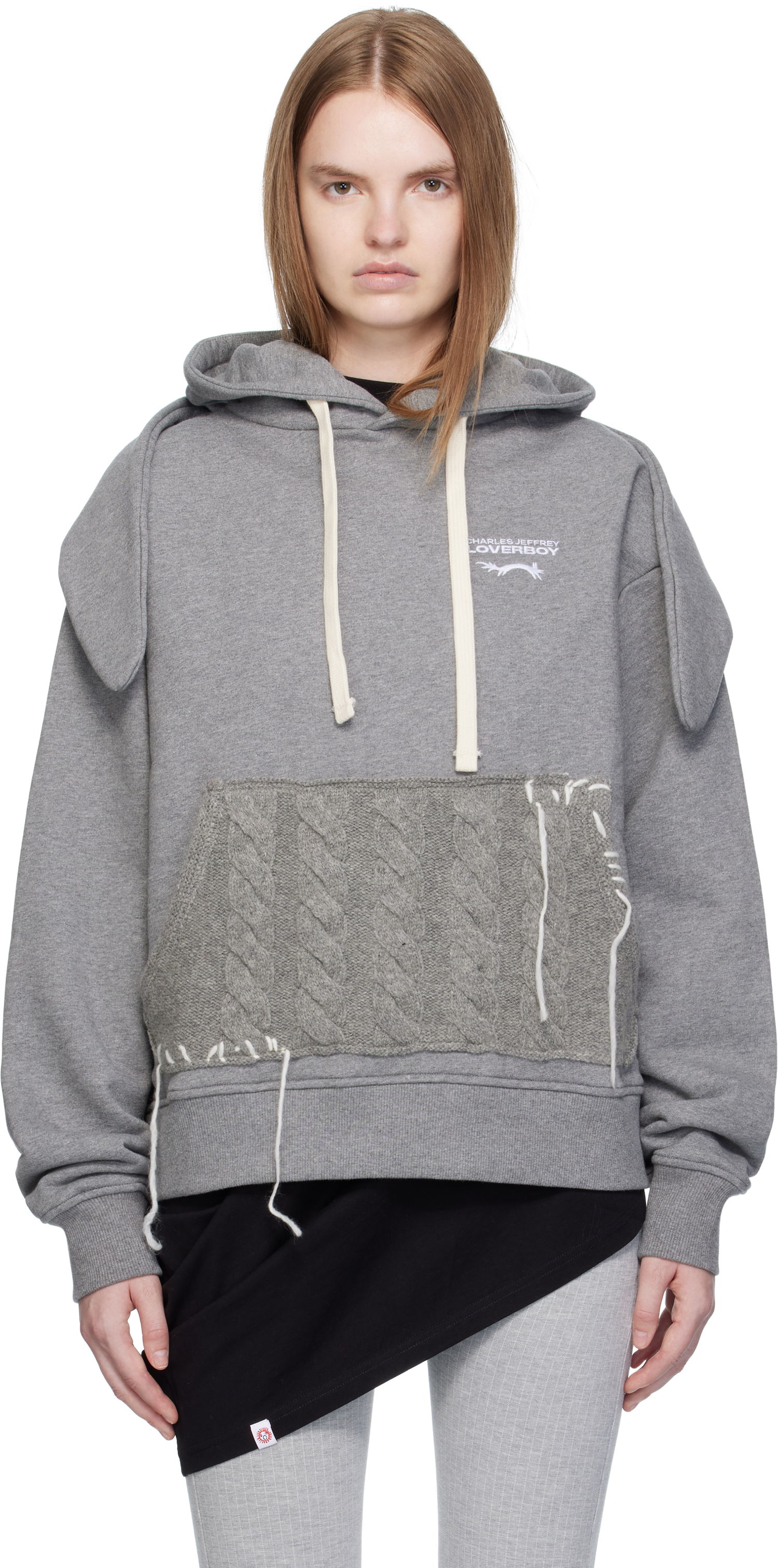 Світшоти Charles Jeffrey Loverboy Charles Jeffrey LOVERBOY Patch Rabbit Ears Hoodie Сірий | 52081002, 0
