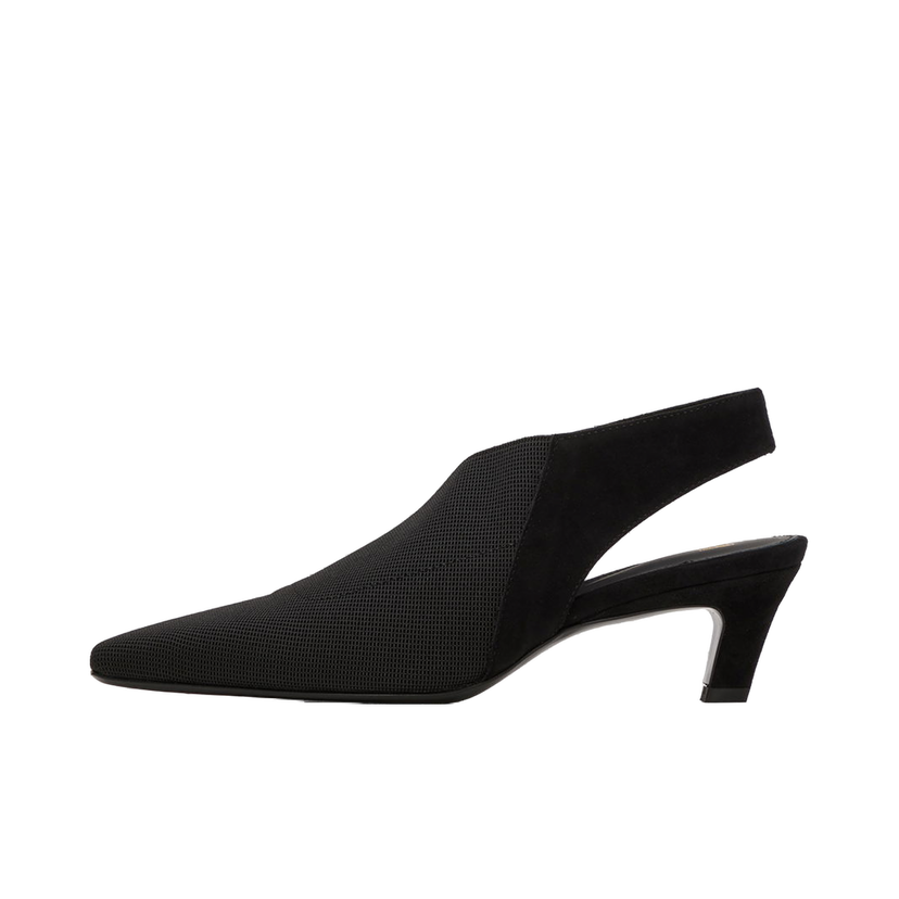 Кросівки та взуття TOTEME 'The Mid Heel Elastic Slingback' Heels чорний | 242-WAS1419-FB0152