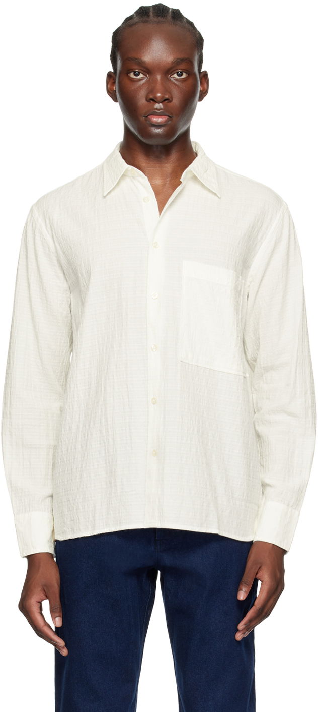 Сорочка Universal Works Universal Works Square Pocket Shirt білий | P3040