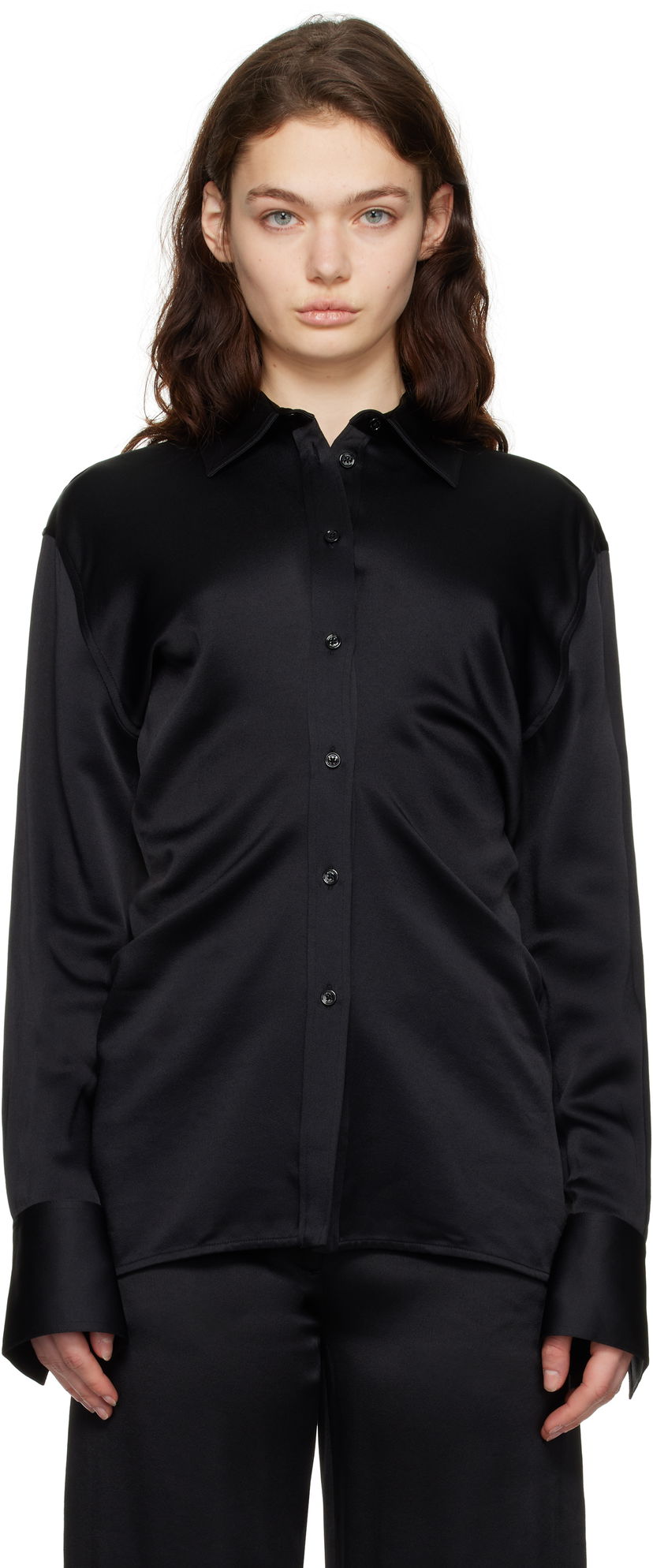 Сорочка TOTEME TOTEME Slouch Waist Button-Down Shirt чорний | 251-WRT4282-FB0344