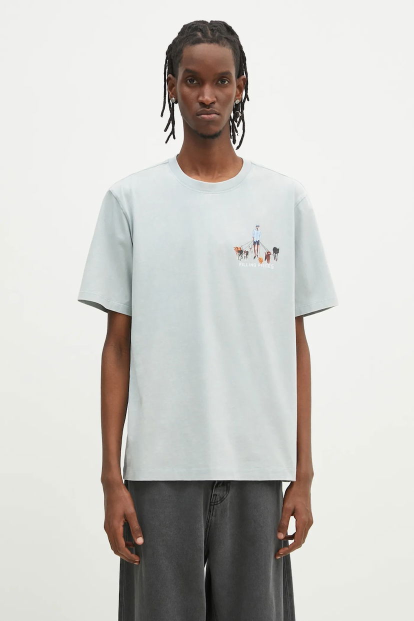 Футболка Filling Pieces Filling Pieces Dog Walker Graphic T-Shirt Бірюзовий | 74499819980