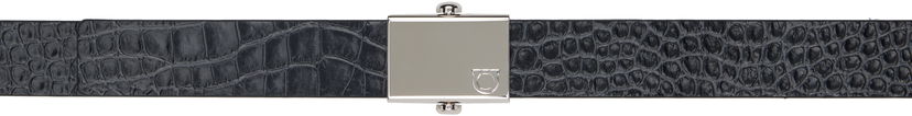Ремені FERRAGAMO Salvatore Ferragamo Alligator Effect Reversible Belt чорний | 784042