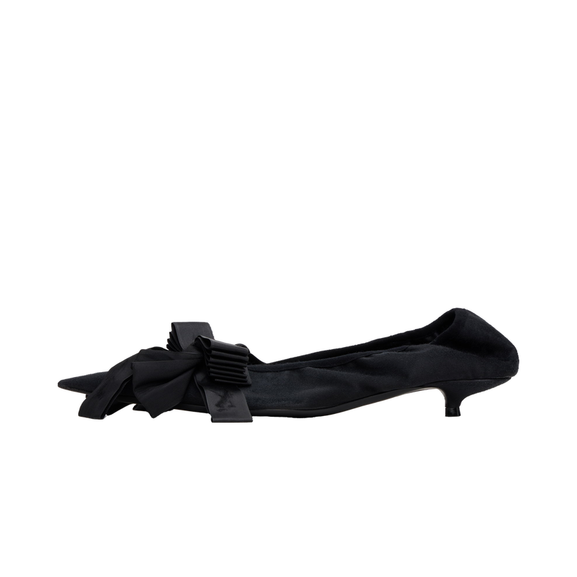 Кросівки та взуття Balenciaga Suede Bow Kitten Heel Pumps чорний | 804338 W2H82