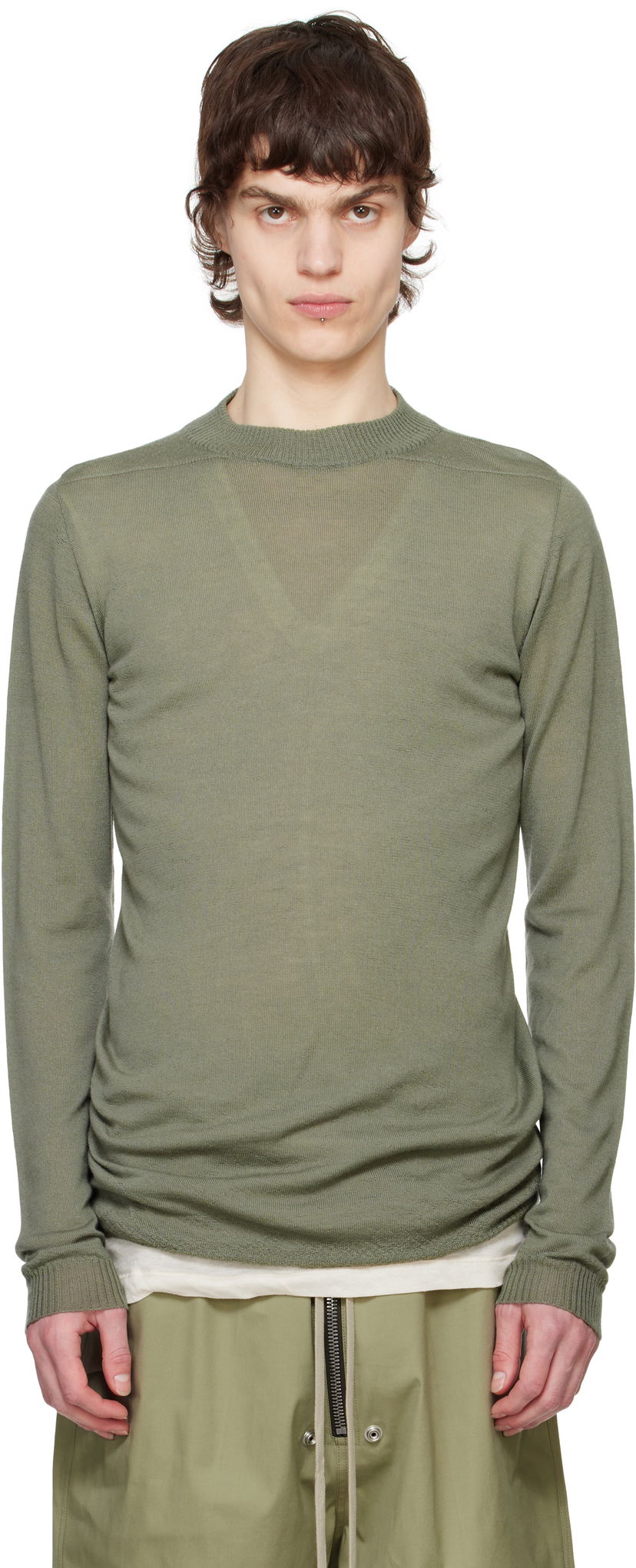 Cветр Rick Owens Rick Owens Hollywood Level Lupetto Sweater Зелений | RU01E5625 WS