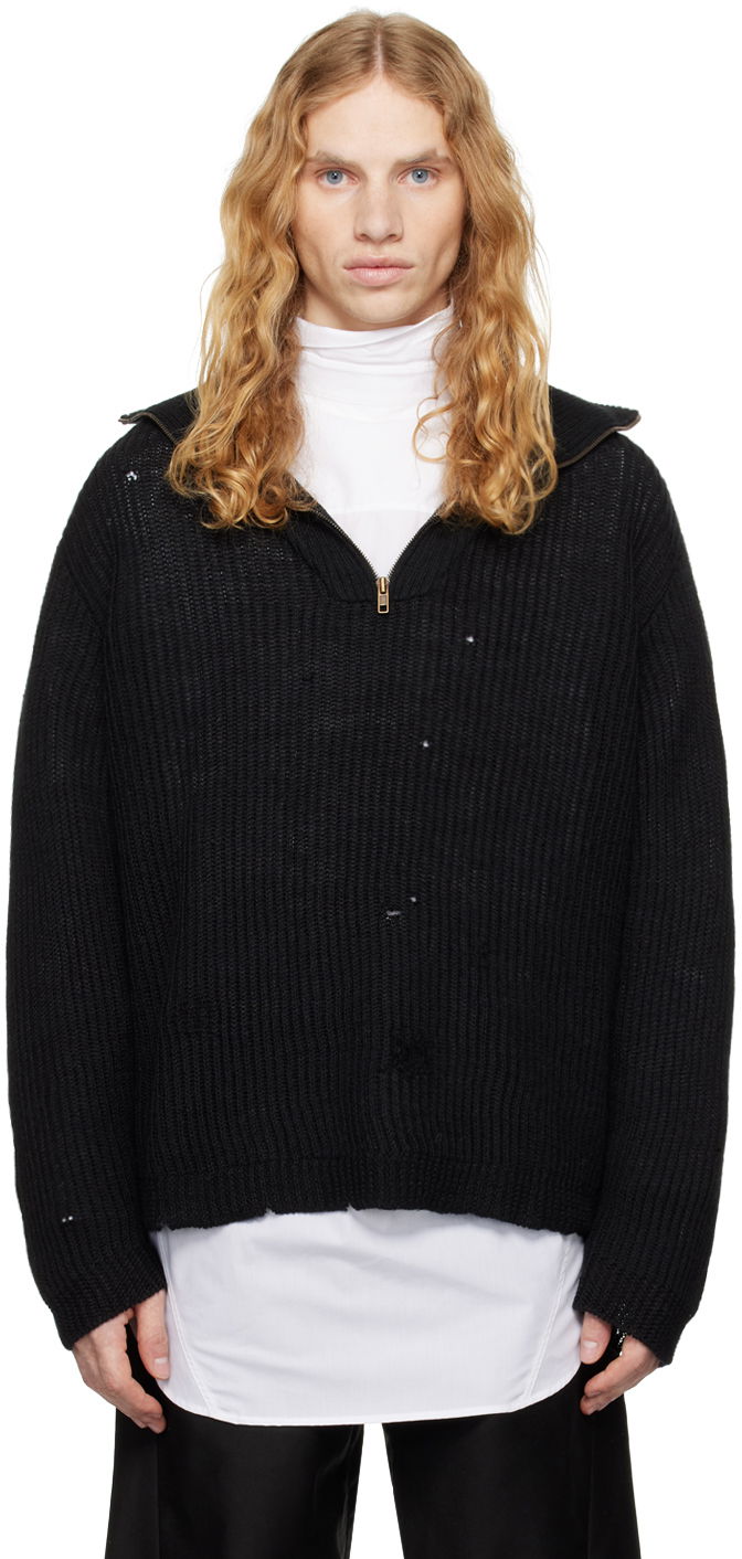 Cветр Maison Margiela Shetland Knit Sweatshirt чорний | S67HL0008 M13024