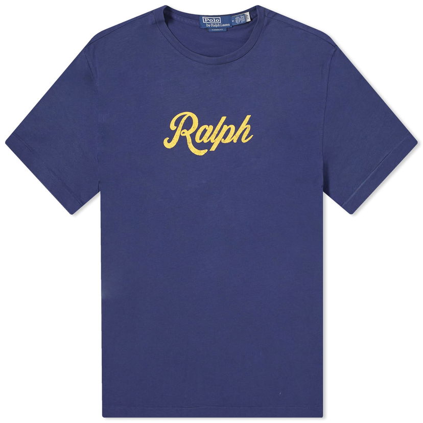 Футболка Polo by Ralph Lauren Script Logo T-Shirt темно-синій | 710936401001