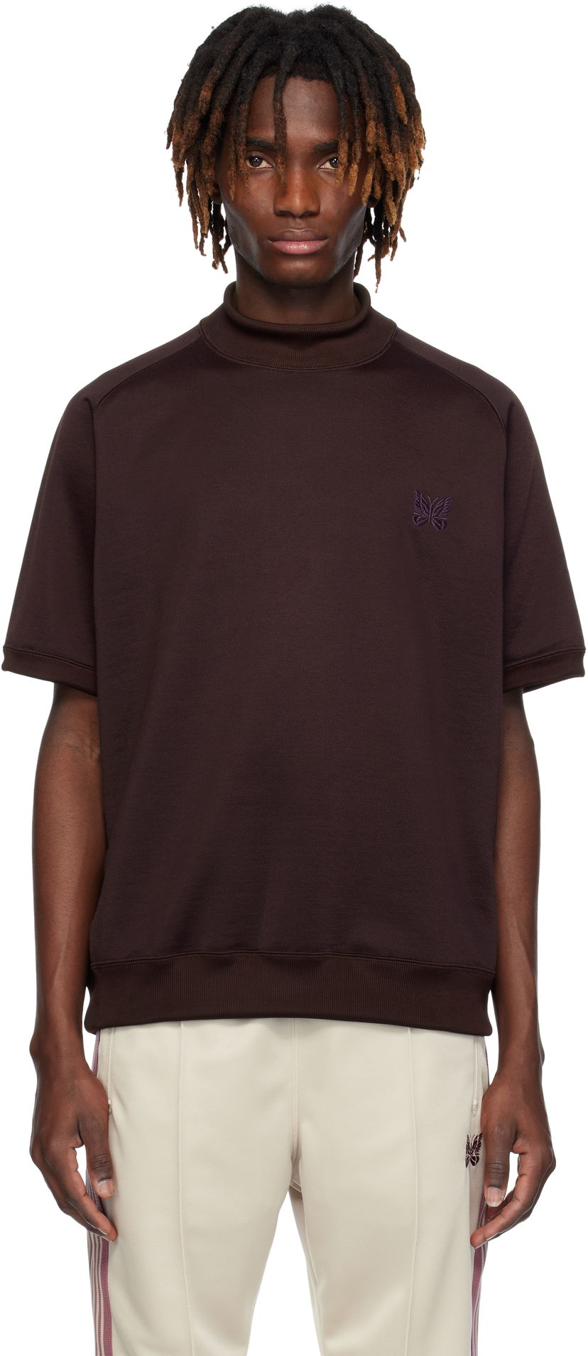 Cветр Needles Needles Mock Neck T-Shirt Коричневий | QV339