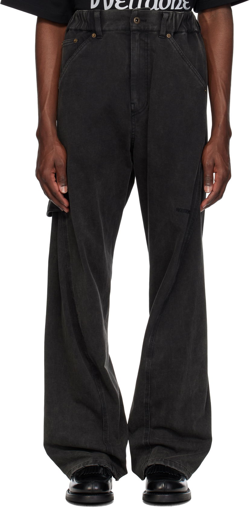 Штани карго We11done We11done Twisted Work Trousers чорний | WD-TA0-25-723-U-BK