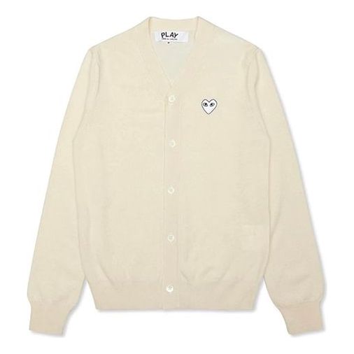 Cветр Comme des Garçons Play Emblem Cardigan білий | AZ-N066-051-3