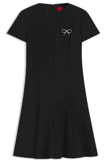 плаття BOSS A-Line Dress with Godet Inserts and Bow Brooch чорний | 50547221