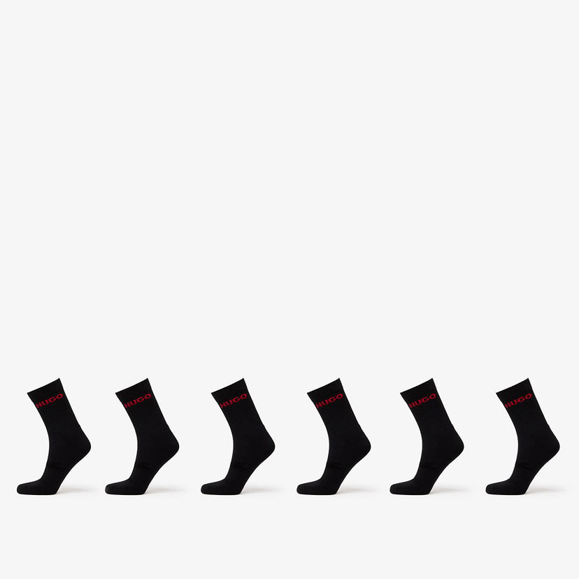 Шкарпетки BOSS Hugo Rib Logo Sock 6-Pack Black чорний | 50510187-001