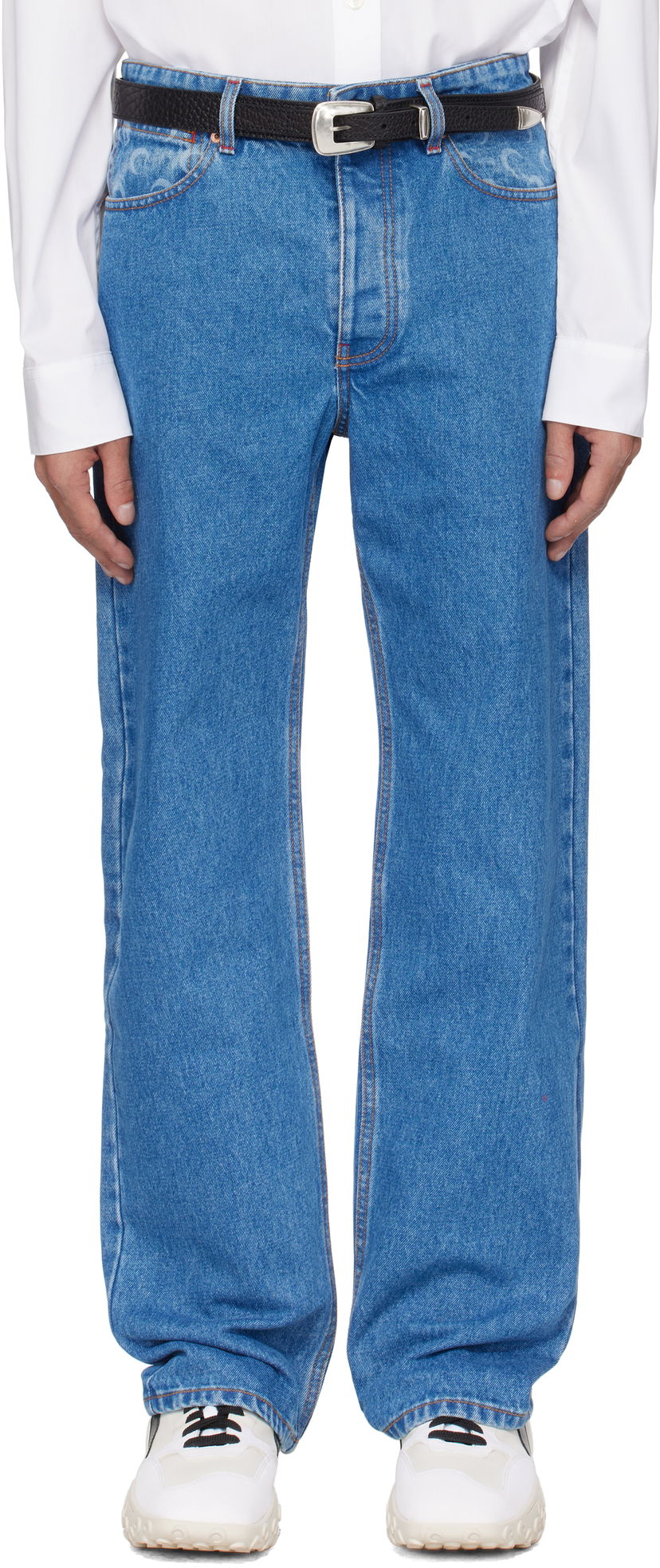 Джинси Marine Serre Marine Serre Moon Laser Loose Denim Jeans Синій | MPA066A CDEN0002